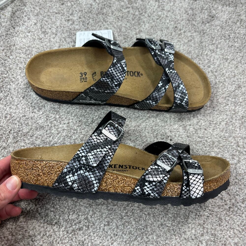 NWT! Birkenstock Women's Franca Sandals Black python-print size 39 - Picture 2 of 11